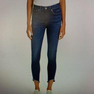rag & bone High Waist Fray Crop Skinny Jeans